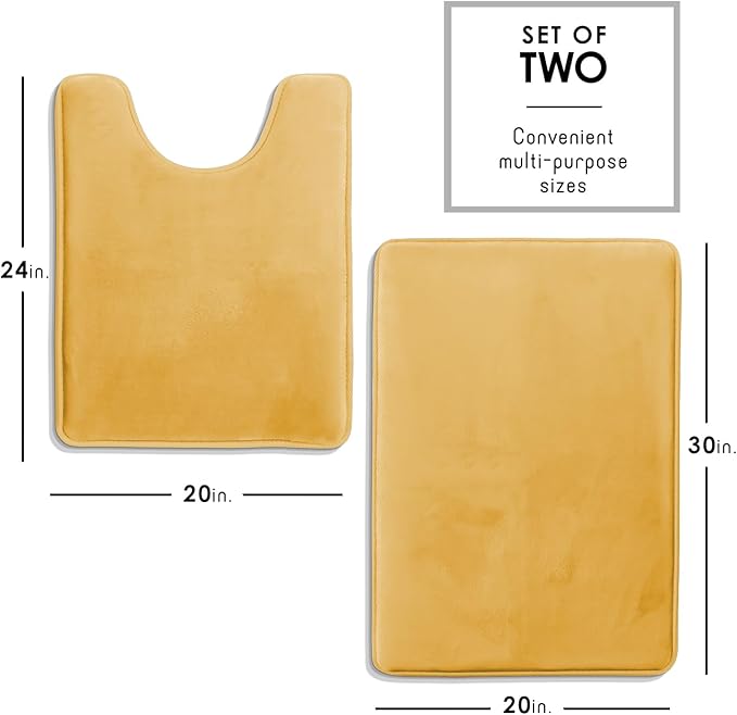 Clara Clark Bathroom Rugs, Velvet Memory Foam Bath Mat, Non-Slip Bath Rugs, Machine Wash, Dries Quickly, Ultra Soft Plush Bath Mats for Bathroom,