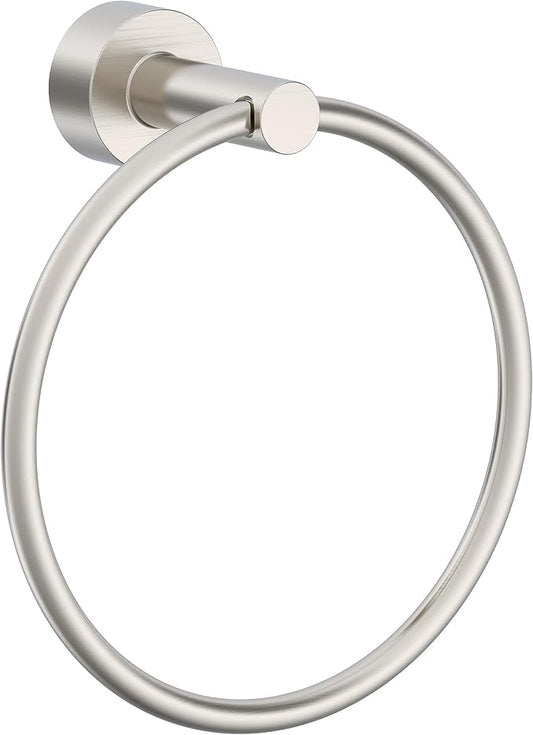 Gerber Parma Wall Mounted Towel Holder, Modern Style Round Towel Holder Ring for Bathroom (Brushed Nickel)
