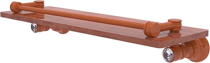Allied Brass CC-1-16-GAL-IRW-ASP Carolina Crystal Collection 16 Inch Wood Shelf with Gallery Rail, Autumn Sparkle