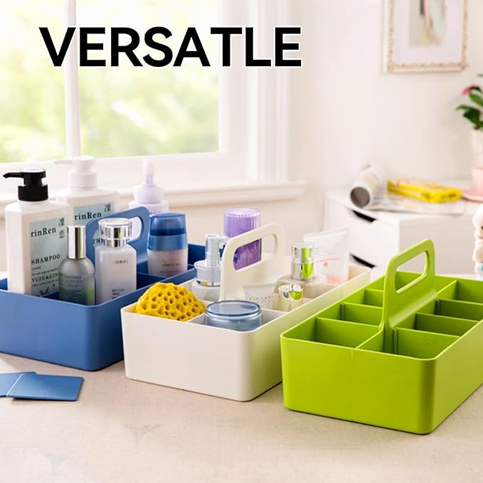 dinrgo Bath caddy for baby,Bathroom Makeup organizer Countertop with Handle,Skincare Caddy for Vanity,Storage Box,bathtub storage,Bathroom Trays,Shower Caddies,Baby Bath Toy Organizer,Desktop storage