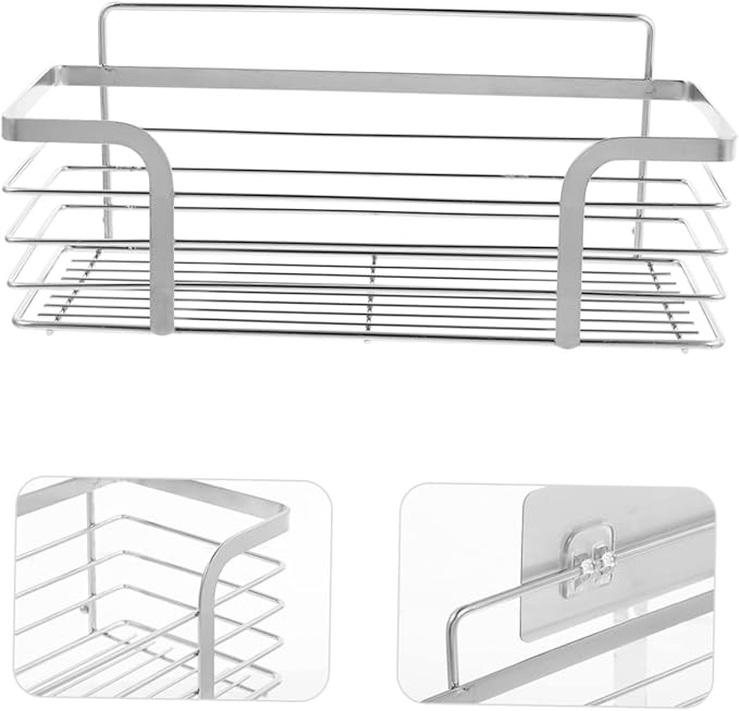 Zerodeko Stainless Steel Wire Shelving Bathroom Kitchen Storage Rack No Drill Punch Design Ventilated Storage Shelf Organizer