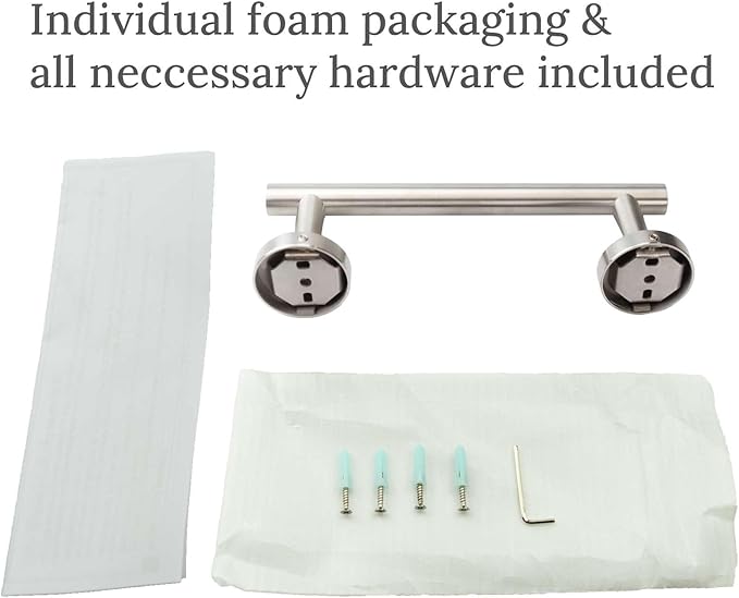 Modket 9 Inches Brushed Nickel Towel Bar Bathroom Hardware 304 Stainless Steel Wall Mounted Kitchen Towel Holder Cloths Hanger