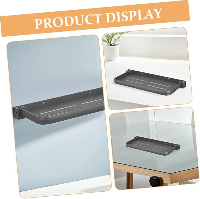 SOLUSTRE 2pcs Foldable Bathroom Shelf Wall-Mounted Storage Rack for Kitchen and Laundry Easy Installation Without Drilling Multipurpose Organizer for Bathroom Essentials