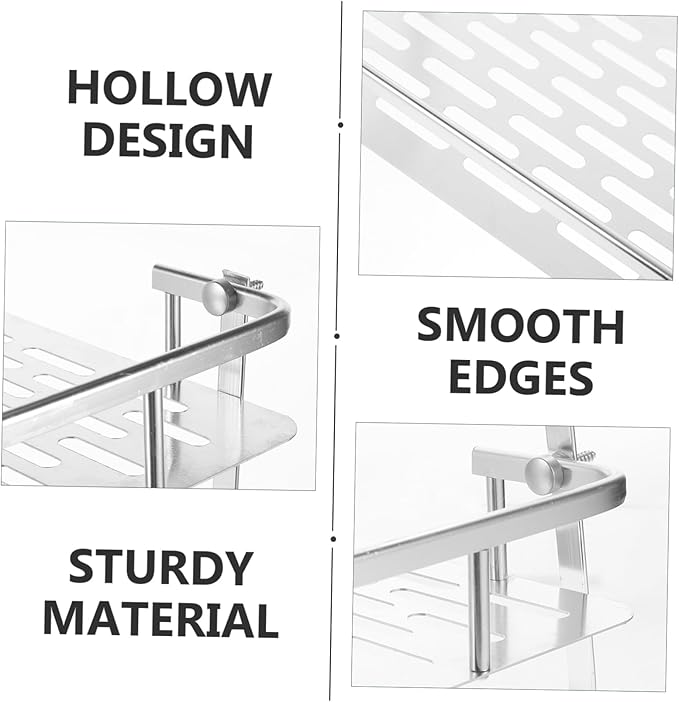 Bathroom Wall-Mounted Storage Rack Double Layer Space Aluminum Toilet Shelf for Organizing Items Bathroom Kitchen Dorm Simple and Practical Design