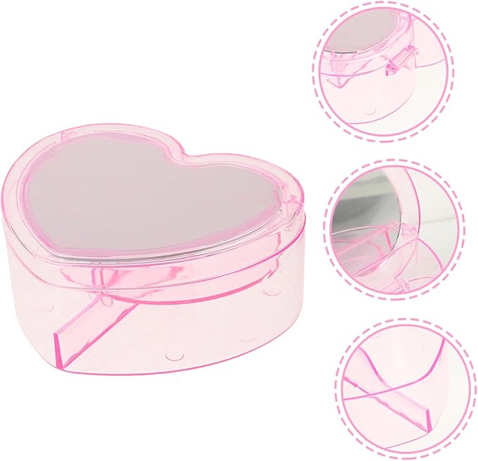 ABOOFAN Boys and Girls Hair Accessories Organizer Box Heart-Shaped Double Layer Storage Container Jewelry Case Girls Hair Clip Holder for Children Desktop Storage