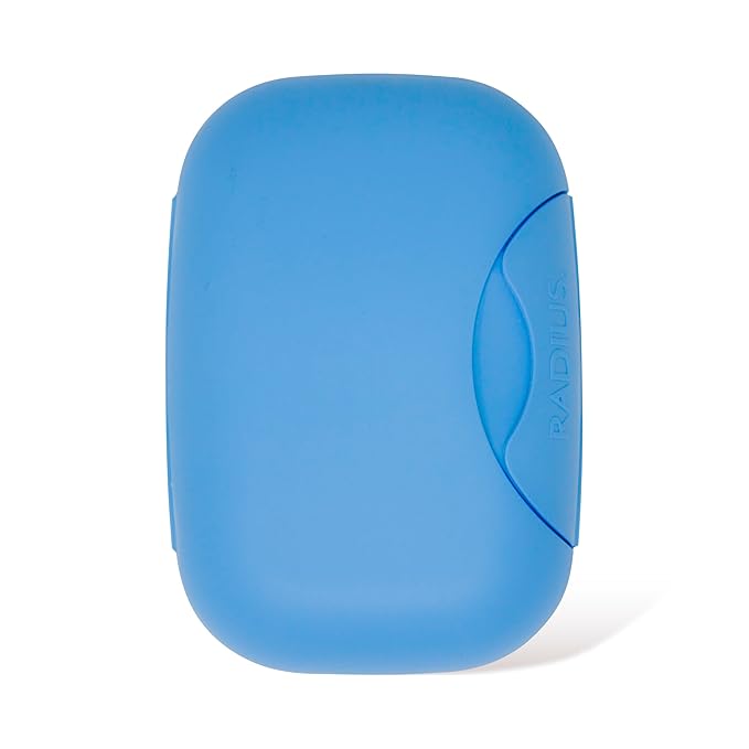 RADIUS Soap Travel Case, BPA-Free Recycled Plastic, Leakproof, Portable for Bathroom, Gym, Home, Camping - Light Blue