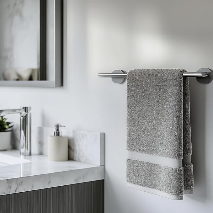 SEIDO Hand Towel Holder with 6.7" Usable Length, 304 Stainless Steel Towel Bar for Bathroom Wall, One-Piece Towel Racks for Bathroom Without Assembly, 9 Inch, Brushed Nickel