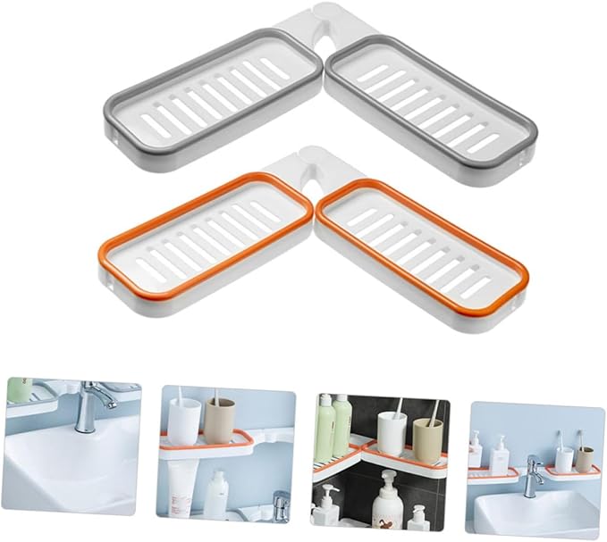 Alipis 2pcs Wall-Mounted Storage Rack Rotatable Bathroom Supplies Holder Toilet Holder Shelf Bathroom Accessories Over Toilet Organizer