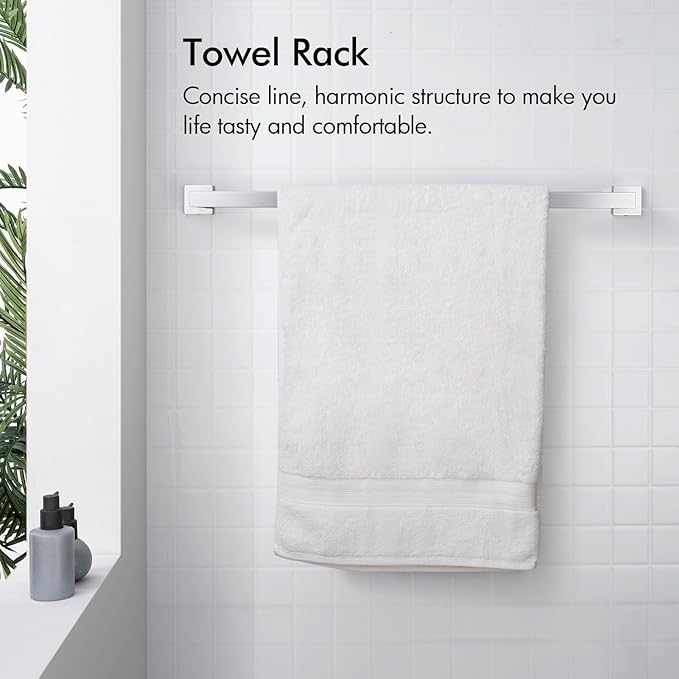BANOLUX Towel Rack, 32-Inch Single Towel Bars for Bathroom, Towel Racks for Bathroom Wall Mounted SUS304 Stainless Steel Hand Towel Holder Organize Heavy Duty, Chrome Towel Bar