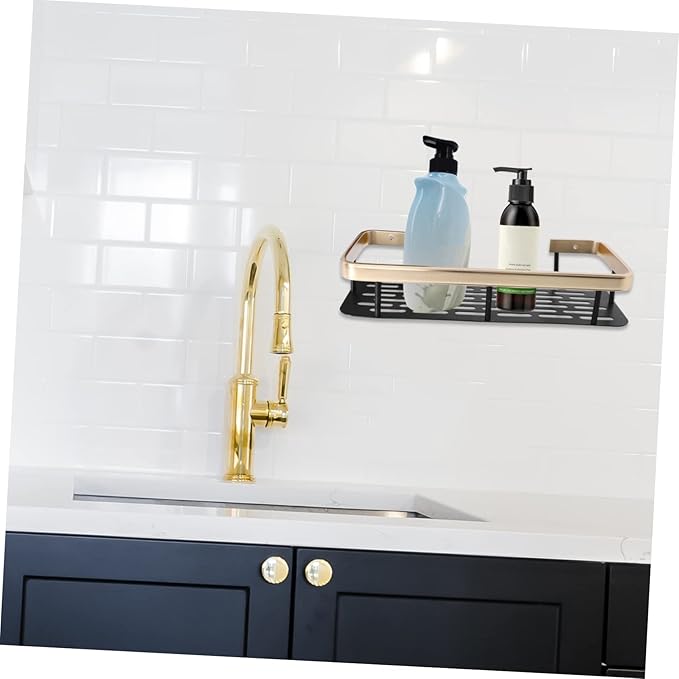 Nail-Free Wall Shelf for Bathroom Corner Sturdy ABS Material Easy Installation Space-Saving Organizer for Household and Kitchen Use