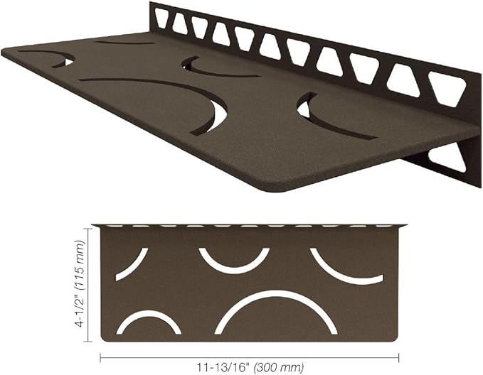 Schluter Rectangular Shelf for Tiled Walls - 4mm Thick, Curve Design, Aluminum Material, Bronze Finish - SWS1D6TSOB