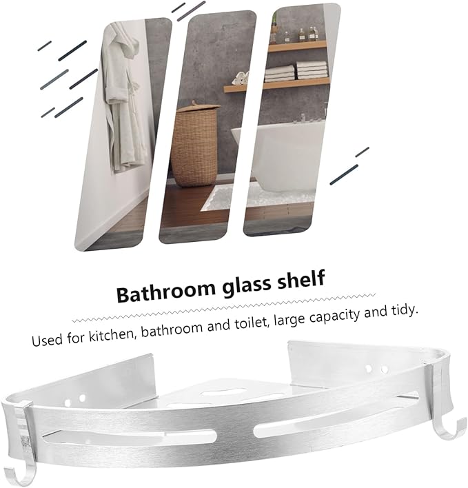 Wall-Mounted Storage Rack Aluminum Shelf for Bathroom Kitchen Toilet Silver Design for Efficient Space Organization