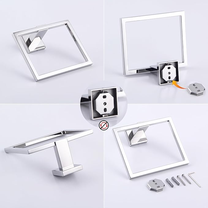 GERZWY Bathroom Hand Towel Holder Polished Stainless Steel Towel Ring for Bath Kitchen Garage Heavy Duty Wall Mounted JG1906-JG