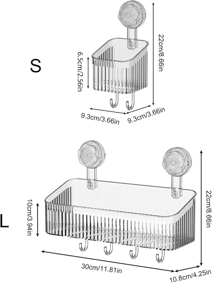 Powerful Suction Cup Bathroom Shelf Wall Mounted Rack Storage Basket Makeup Tool Stand