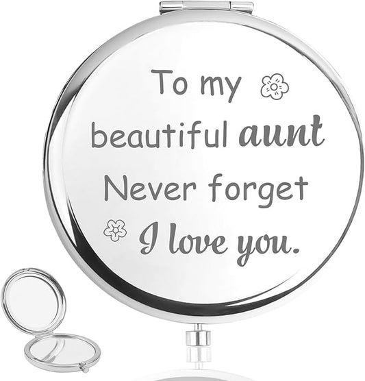 Valentines Day Gifts for Aunt Compact Mirror Aunts Gifts from Niece Nephew Best Auntie Gift Ideas Cool Favorite New Special Aunty Gift Birthday Wedding Mother Day Christmas Aunty Pocket Mirror