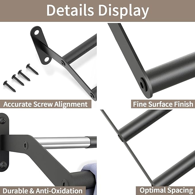 Double Towel Bar for Bathroom Wall 30 Inch Matte Black, Double Towel Racks for Bathroom Wall Mounted, Stainless Steel Bathroom Towel Holder Towel Hanger (Double Bar-Black, 30 in)