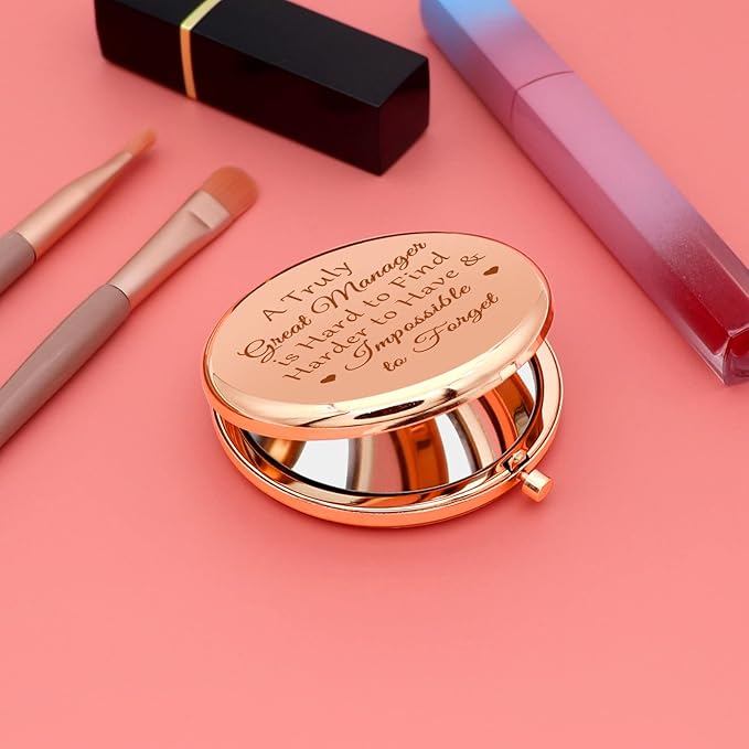 Best Manager Appreciation Gifts Compact Makeup Mirror Manager Leaving Gift Supervisor Gift for Women Leader Boss Coworker Friend Birthday Present Retirement Goodbye Going Away Personal Mirror
