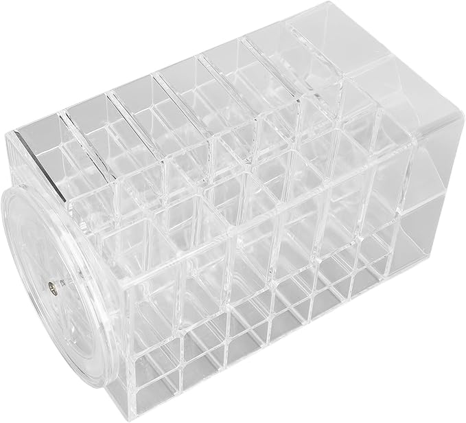 banapoy Acrylic Lipstick Tower Holder, 53 Slots 360 Rotating Makeup Cosmetic Lipsticks Organizer Rack, Lipgloss Storage Container Display for Girls Women