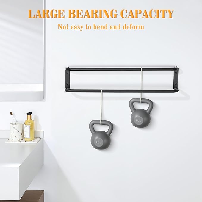 Alise Double Towel Bar,28 Inch Towel Racks for Bathroom, SUS304 Stainless Steel Towel Bar for Bathroom Wall,Quick Drying Bathroom Towel Holder Bath Towel Hanger,Matte Black