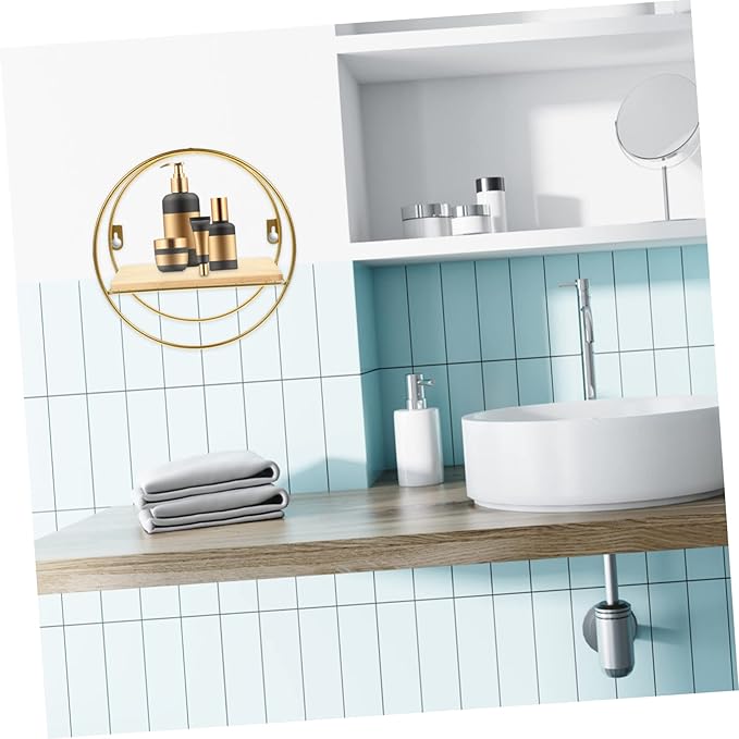 Amosfun Punch-Free Wall Shelf Multi-Function Above Toilet Organizer 1PCS Bathroom Storage Rack for Space Saving Wall-Mounted Household Shelf for Kitchen Bedroom and Toilet