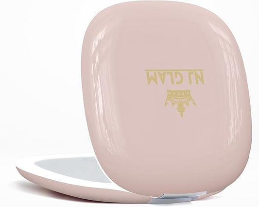 Led Compact Mirror, 1X /10X Magnification, 3.9" Portable Double Sided Light, Auto ON/Off, USB Charging, 3 Light Setting and Dimmable, Memory Touch Switch (Pink)