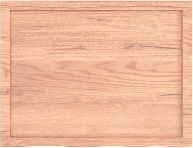 Solid Oak Wood Wall Shelf 31.5x23.6 Inches Live Edge Bathroom Storage Shelf Rustic Light Brown Treated Surface Heavy Load Capacity 84.7 lb