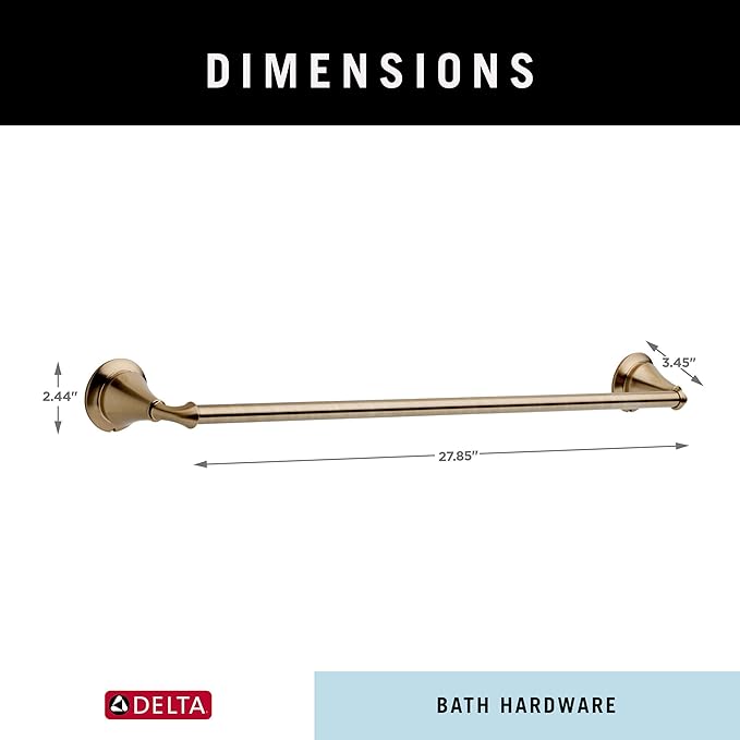 DELTA FAUCET 79424-CZ Linden Wall Mounted 24 in. Towel Bar in Champagne Bronze