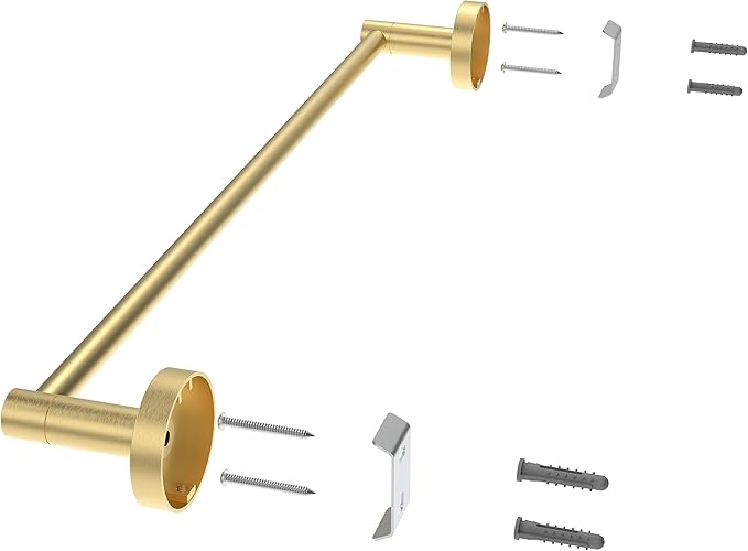 18-inch Gold Single Towel Bar Towel Rack Hand Towel Holder Stainless Steel and Zinc Alloy 1pc for Kitchen and Bathroom Wall Mount Heavy Duty Storage