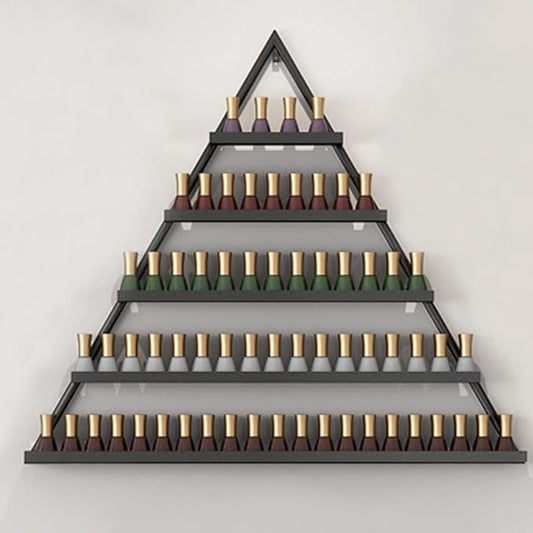 Nail Polish Rack Wall Mounted Perfume Organizer Shelves ,Triangle Nail Polish Metal Holder Essential Oil Display Case Shelf for Home Salon Business Spa, Cosmetics Bottles Storage Cabinet Spice Rack