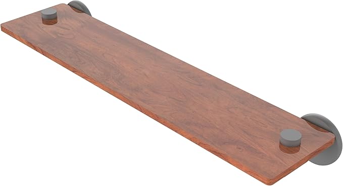 Allied Brass TR-1-16-IRW-GYM Tribecca Collection 16 Inch Solid IPE Ironwood Shelf, Matte Gray