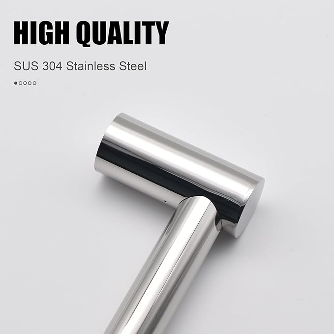 Honmein Towel Bar - Adjustable 304 Stainless Steel Towel Holder for Bathroom (11.8inch-22.6inch) Sturdy and Rustproof Wall Mounted Towel Rack for Bathroom Accessories, Polished Silver?€?