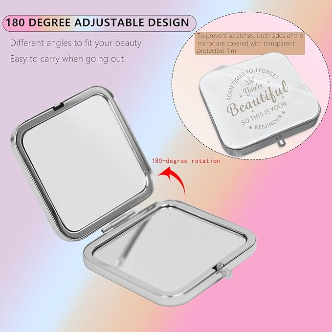 Personalized Gifts for Women Girls, Inspirational Compact Mirror, Sentimental Mothers Day Birthday Gifts for Mom Wife Sister Daughter Niece Grandma Friends, Graduation Gifts for Her, Friendship Gifts