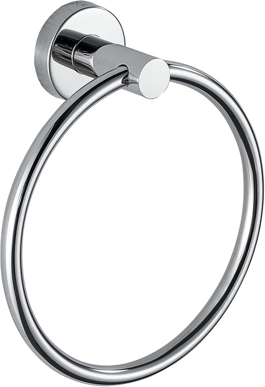 Towel Ring, Bathroom Hardware Accessories, Wall-Mounted Towel Ring, Simple Round Stainless Steel Towel Rack, for Bathroom Kitchen (Chrome)