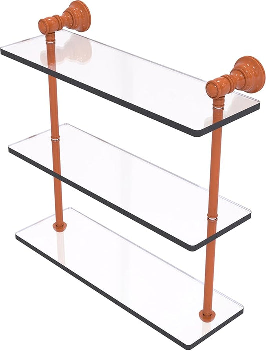 Allied Brass CL-5-16-ASP Carolina Collection 16 Inch Triple Glass Shelf, Autumn Sparkle