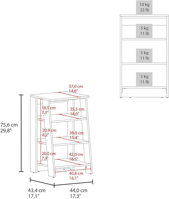 HomeStock Bathroom Shelf Freestanding - 4 Tier Open Storage Organizer - White