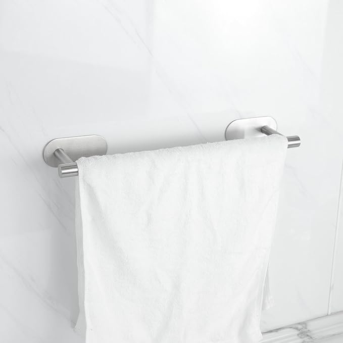 SEIDO Adhesive Towel Bar, Stainless Steel Towel Bar for Bathroom, 16 Inch Towel Racks for Bathroom, No Drilling Needed, Brushed Nickel