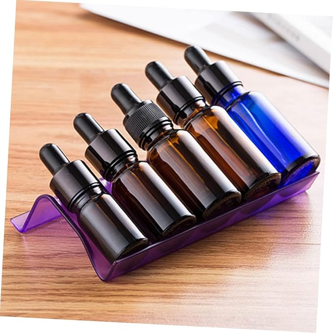 1pc Essential Oil Bottle Storage Rack Slot Foldable Organizer for Home Office Purple for Displaying Organizing Essential Oils Easy Access Label Viewing