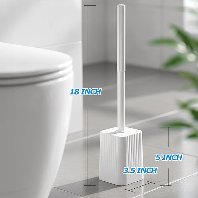 FORASTO 3Pack Toilet Bowl Brush and Holder Set - Toilet Scrubber Brush,Cleaning Brush,Bathroom Decor,Household Essentials,Cleaning Supplies,Home Essentials,White