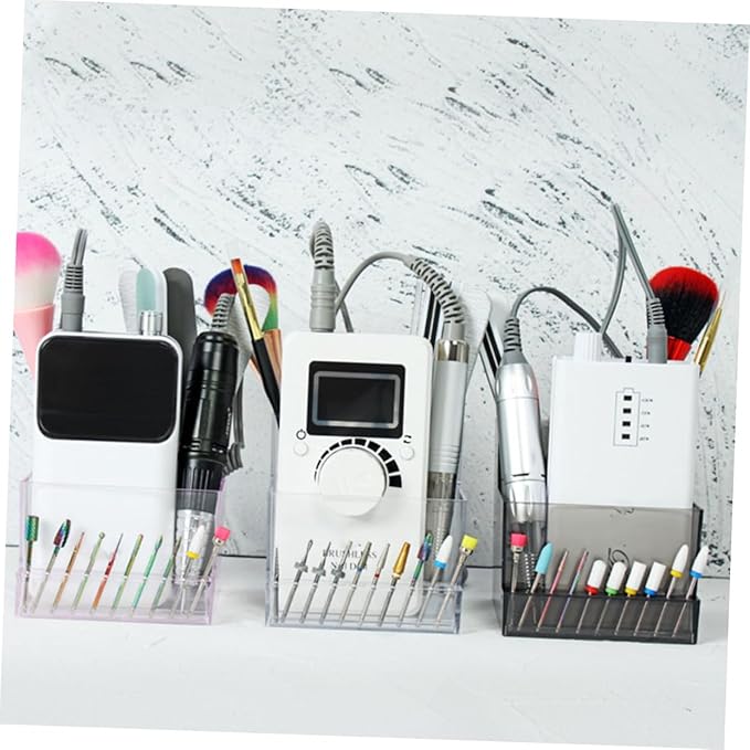 MERRYHAPY 1pc Nail Art Storage Box Makeup Lip Gloss Grinder Stand Eyebrow Drill Bit Holder Organizer Lipgloss Display Case Lipstick Holder Pencil Pen Cup Display Stand Polisher Acrylic