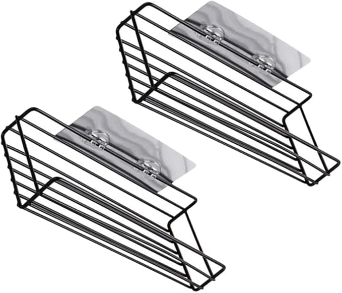 HEALLILY Anti-Slip Wall Shelves Storage Racks 2pcs Iron Rust-Proof Floating Shelves for Bathroom for Storage Easy to Clean