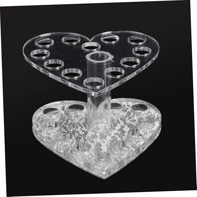 1pc Cosmetic Brush Holder Manicure Pen Holder Paint Brush Display Stand Makeup Pen Stand Makeup Brush Rack Nail Pen Stand Gold Pen Holder Stand for Nail Pen Nail Brush Heart-shaped