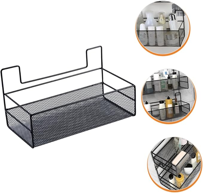 PRETYZOOM No Drilling Wall Mounted Storage Basket Versatile Wire Organizer for Bathroom Toilet Shelf Easy Installation Capacity Space Saving Design