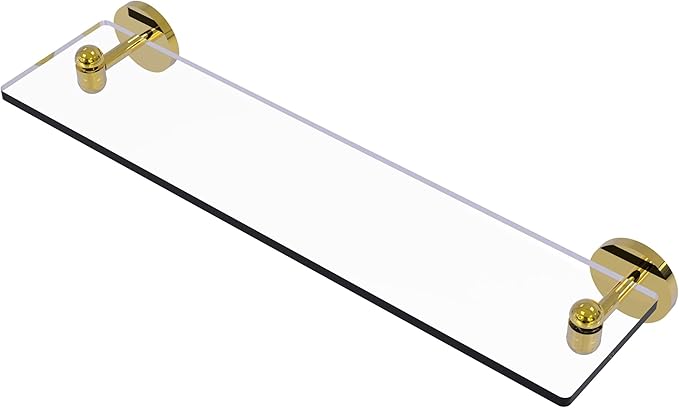Allied Brass TA-1/22-PB Tango Collection 22 Inch Glass Vanity Beveled Edges Shelf, Polished Brass