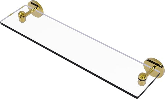 Allied Brass TA-1/22-PB Tango Collection 22 Inch Glass Vanity Beveled Edges Shelf, Polished Brass
