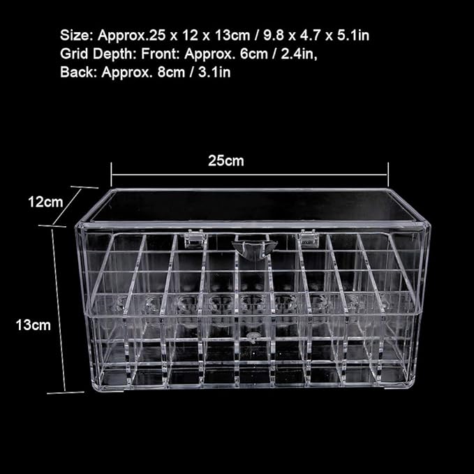 Dioche 36 Grid Dust Proof Lipstick Storage Organizer Rack, Made of Acrylic Material, Neat and Tidy for Lipstick Cosmetics Earrings, Dioche8c4oazgv2t
