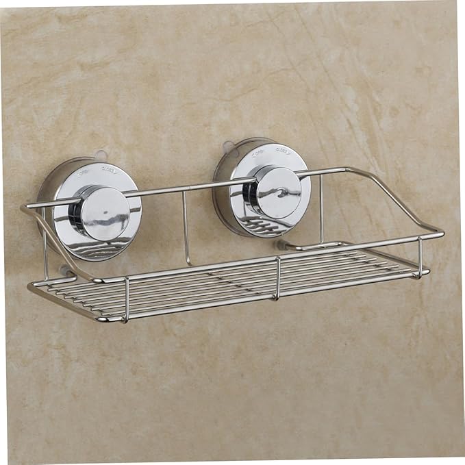 LIFKOME Wall Mounted Cup Shelf Silver Organizer for Bathroom Kitchen Storage Hanging Rack for Items Easy to Install