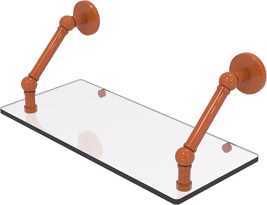 Allied Brass P1000-1-18-ASP Prestige Skyline Collection 18 Inch Floating Glass Shelf, Autumn Sparkle