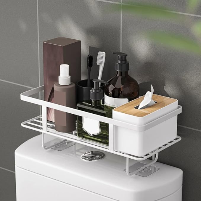 DOITOOL Bathroom Shelf over Toilet Easy Install Home Sundry Rack Non-punching Design