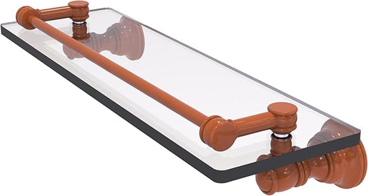 Allied Brass CL-1-16-GAL-ASP Carolina Collection 16 Inch Glass Shelf with Gallery Rail, Autumn Sparkle