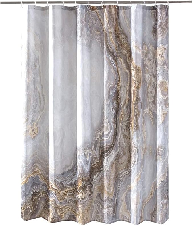 Shower Curtain Marble Texture for Bathroom, Polyester Fabric Waterproof Bathroom Decor,72x84 Inches,Long Size